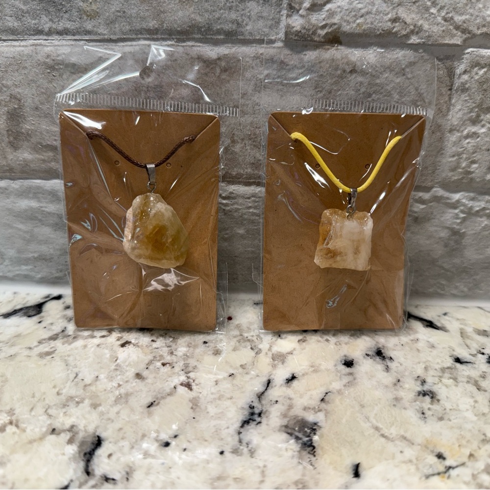 Handmade Citrine Pendant Necklace NIP - choose 1